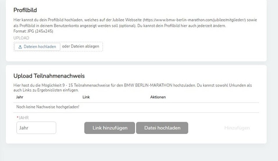Registrierung zum Jubilee-Club. Klick um Bild zu vergrößern (öffnet Dialog).