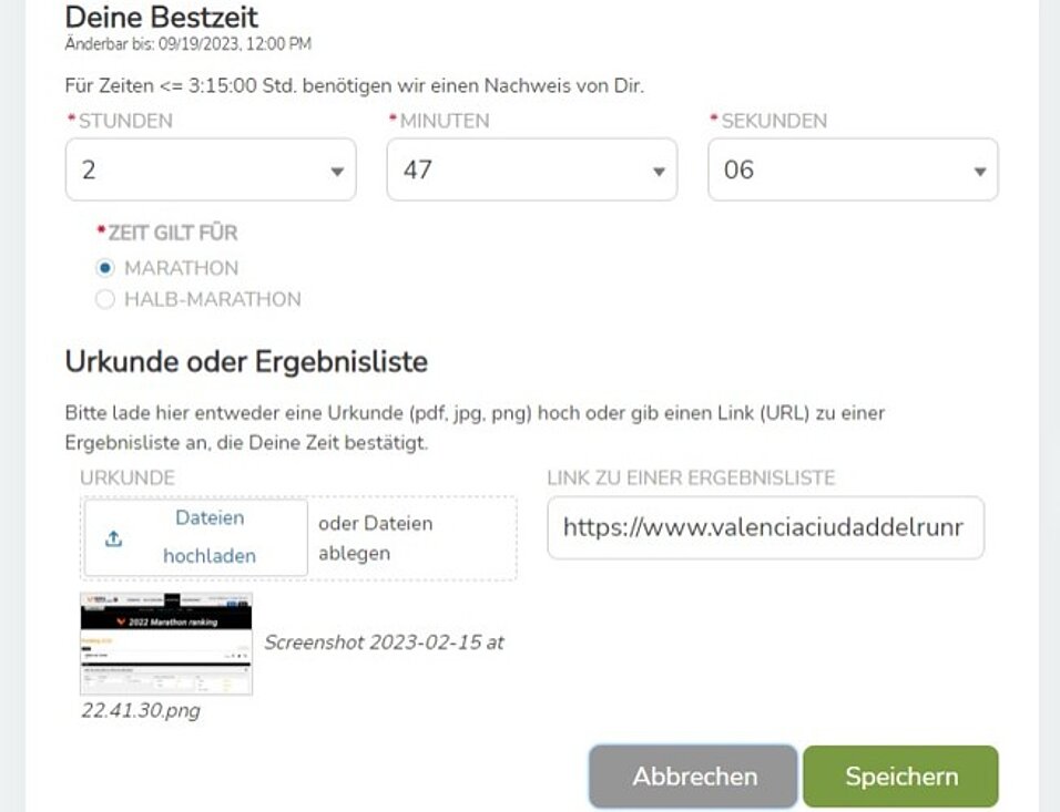 Bestzeit bearbeiten. Klick um Bild zu vergrößern (öffnet Dialog).